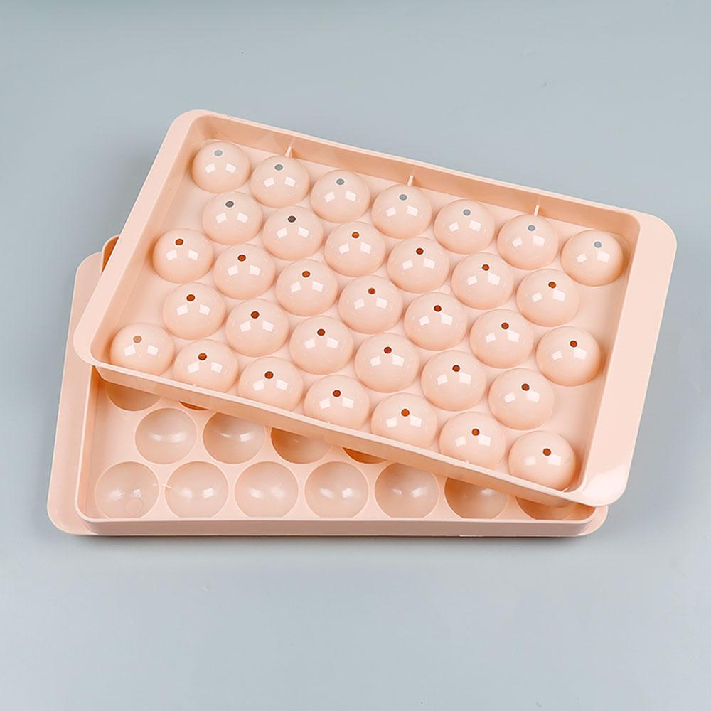 Silicone World DIY Ice Hockey Mold Round Diamond Shaped Ice Cube Molds With Lid Plastic Ice Making Box Ice Tray Kitchen Tools