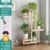 Multi-Tier Solid Wood Plant Stand, Floor-Standing Minimalist Indoor Shelf, Multi-Functional Bonsai Display Rack for Home Decor