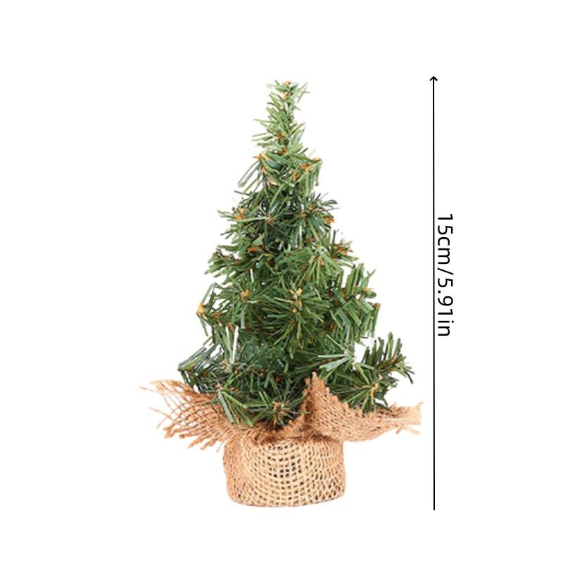 1pc15cm/5.91inMini Christmas Tree Ornament Burlap BaseDIYChristmas Tree Mall Window Party Tabletop Decoration Ornament Gift