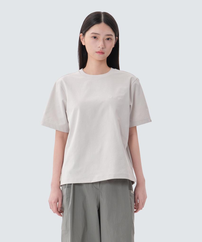 SNOWPEAK APPAREL Classic Woven Women'S Short Sleeve T-Shirt (S25Mwtts17) Light Beige