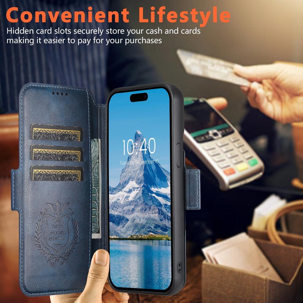 SUTENI Q-06 For iPhone 15 Pro Case Color Splicing Magnetic Detachable Leather Phone Cover