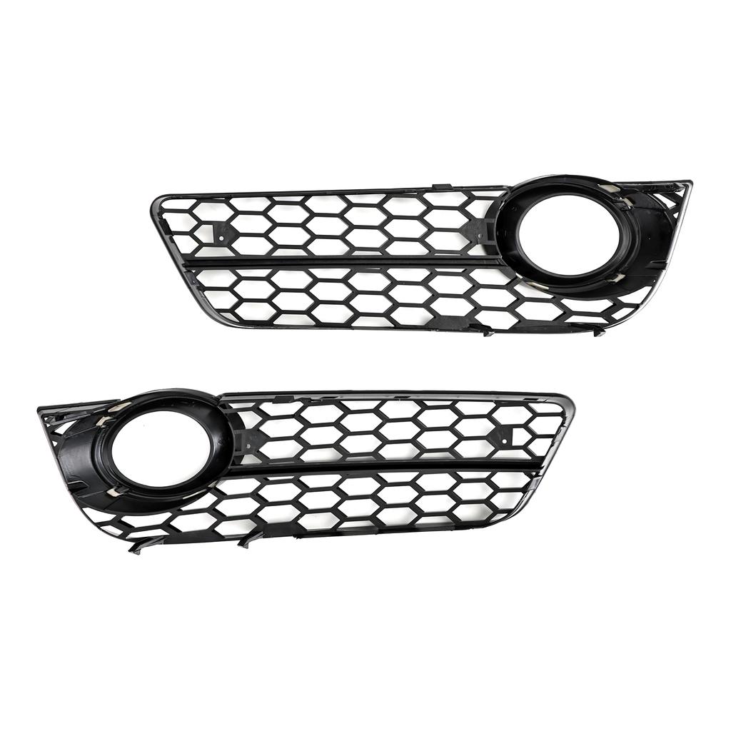 Pair Honeycomb Front Fog Lamp Cover Grille Grill Fit A5 2007-2011