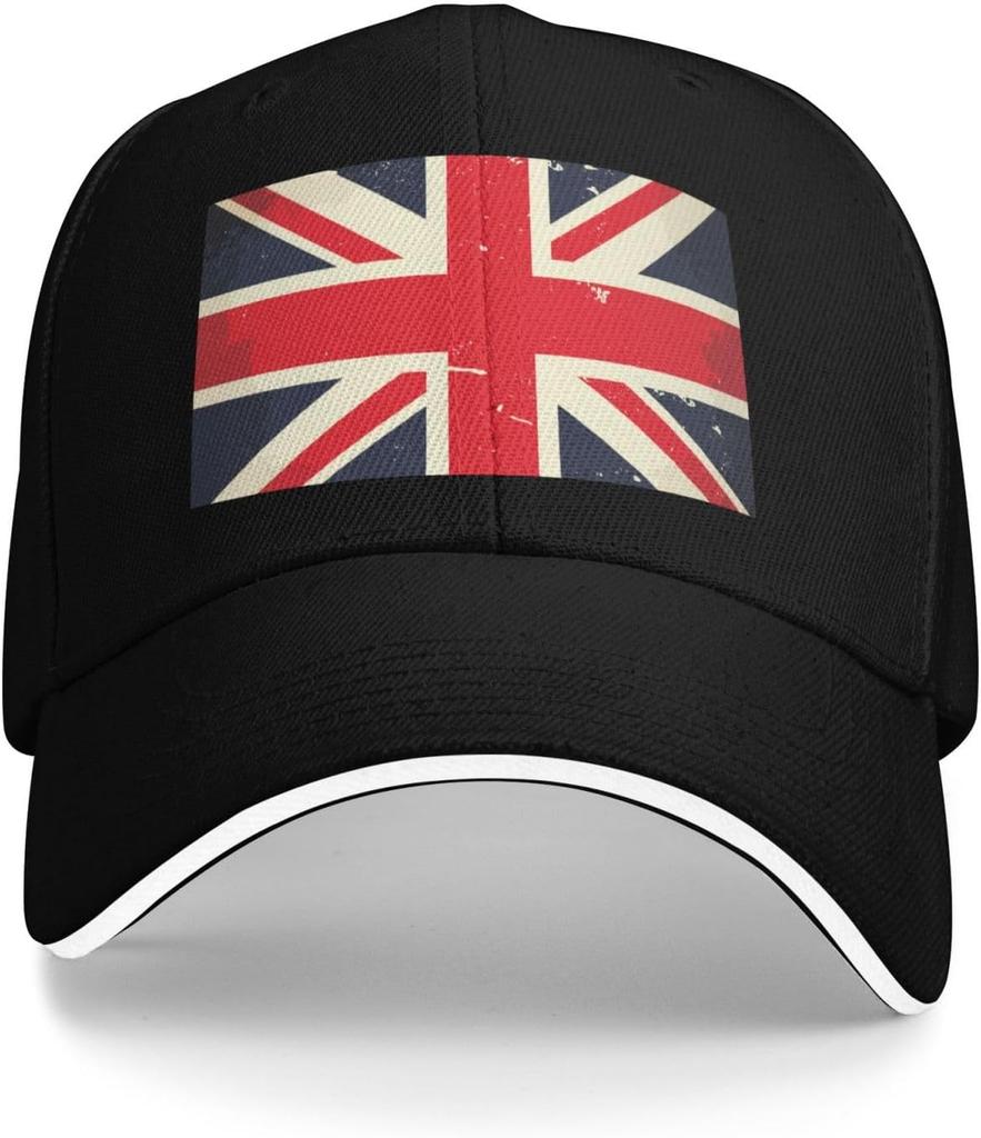 Union Jack Distressed Flag Baseballkappe Polyester Verstellbar Sportlich Lässig Sonnenschutzhut