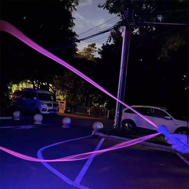 Colorful Led Zipstring Toy Plastic Handheld Adjustable Speed Looplasso Rope Launcher