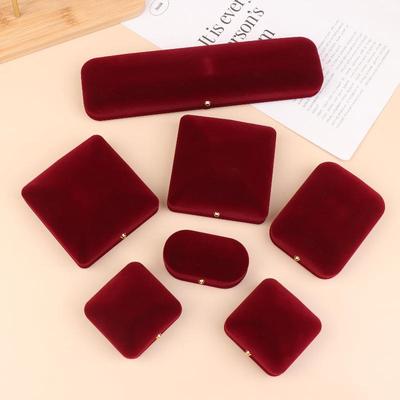 Flocking Gold Buckle Jewelry Box Pendant Ring Necklace Earring Bracelet Display Storage Box Luxury Feelings Packaging Box