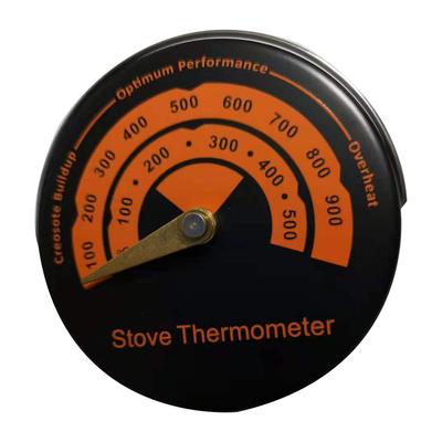 Fireplace Thermometer Temperature 0-500℃/100-900℉ 63mm Aluminum Alloy Flue Pipe Measure Measure Flue Pipe Temperature