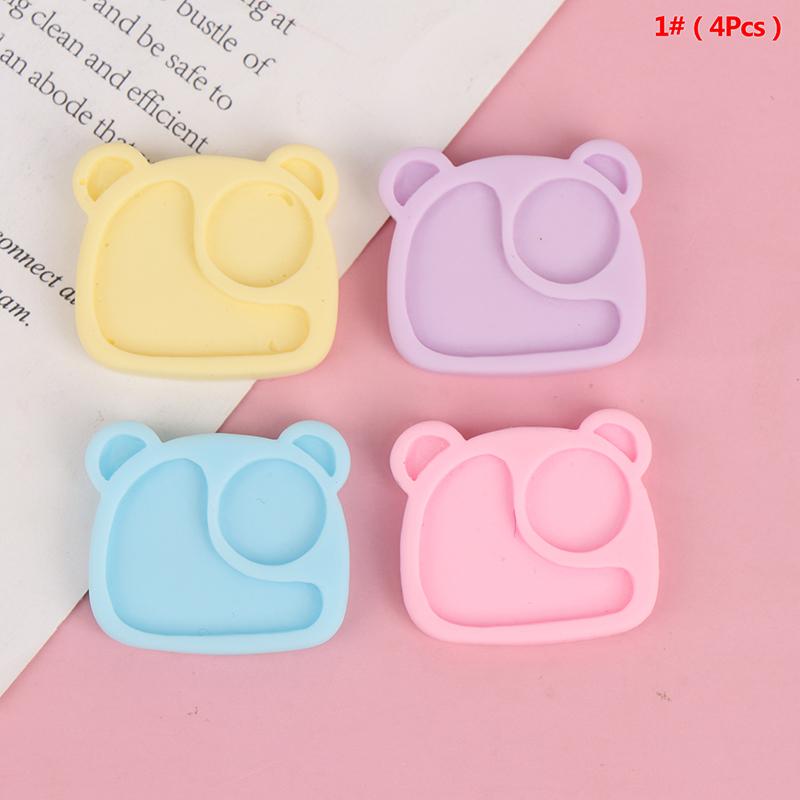 

4/5PCS Candy Color 1/12 Dollhouse Miniature Nordic Food Plate Doll House Mini Play Kitchen Furniture Accessories