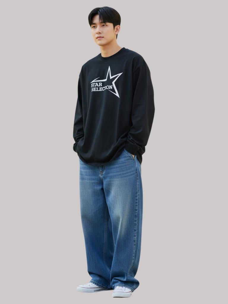 ZBLACK Star Selection Long Sleeve (Black-White Print)