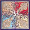 POBING Silk Scarf Women Square Scarves Wraps Cashew Floral Print Neckerchief Female Foulards Silk Hijabs Lady Bufandas 100x100CM
