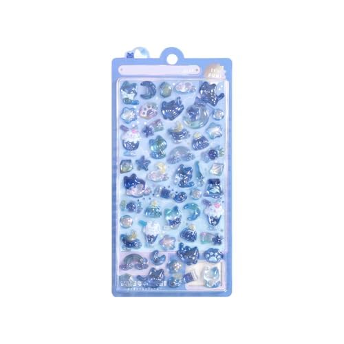 

Chaojibao Puffy Sticker Set 1 Sheet 3D Reusable Glitter Girl Decor Stickers for Journals DIY Crafts Scrapbooking 23 Blue