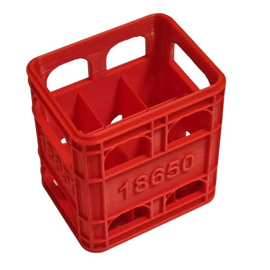 Stackable Battery Storage Box with Secure Latch Space-saving Battery Organizer for AA AAA 18650 21700 Batteries Compact Desktop Case