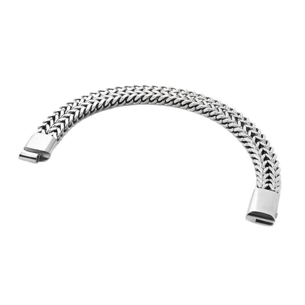 Alloy Material Fish Scale Bracelet Double Overlap Magnetic Buckle Bracelet  Male Accessories