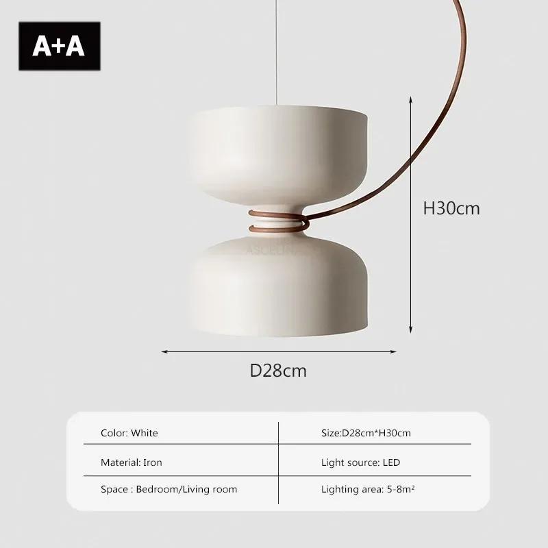 Nordic Modern Restaurant Pendant Light Iron Black White Retro Bar Bedroom Living Room Pendent Lamp Decoration Lighting Fixtures