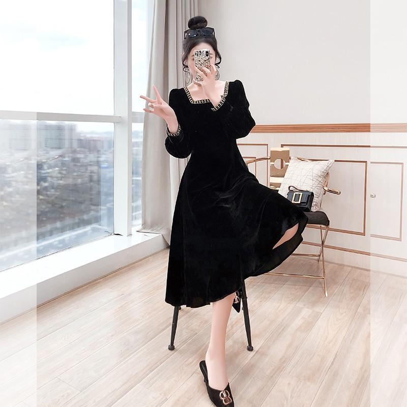French Evening Dress Women's New Black Temperament Light Luxury Host Dress Can Usually Be Worn