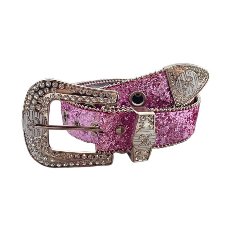 Women Large Eyelet Belt for Jeans Skirt Bead Trim PU Leather Belt Subculture Pants Belt  Girl Clothing Waist Decors