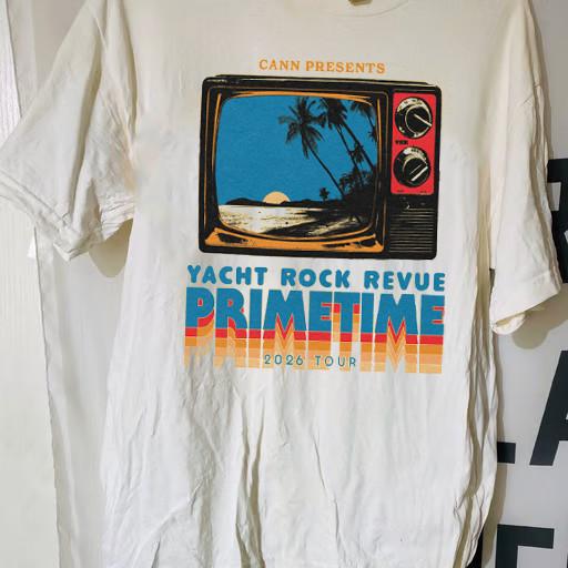 

New Yacht Rock Band The Primetime 2026 Tour White S to 5XL Shirt LL1186 Unisex T-Shirt M