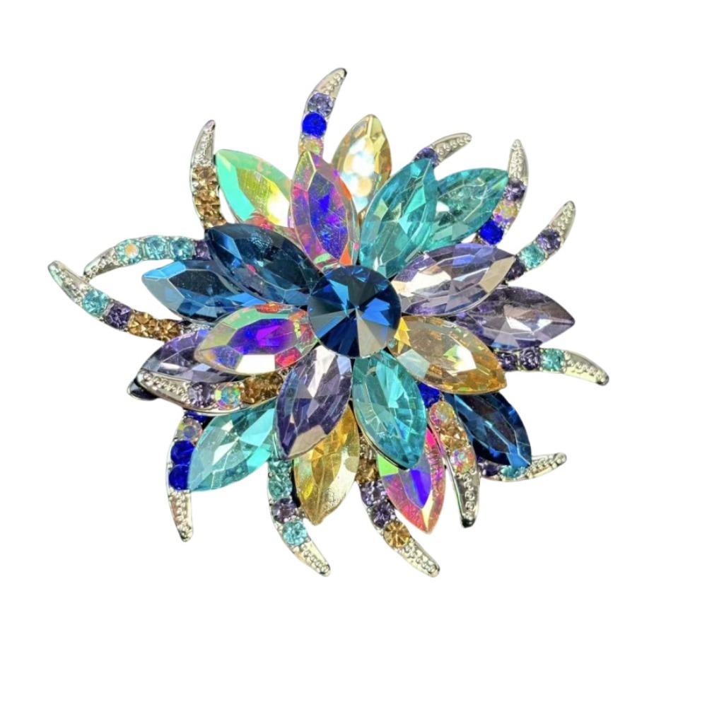 

Роскошная брошь-значок в виде цветка, кристальная брошь для вечеринки, унисекс, броши со стразами, для костюма