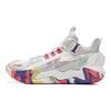 Li Ning Kids Trendy Non-Slip Shock Absorbing Durable Breathable Lightweight Mid-Top Basketball Shoes Men Basketball Shoes White Gray YKBU082-5