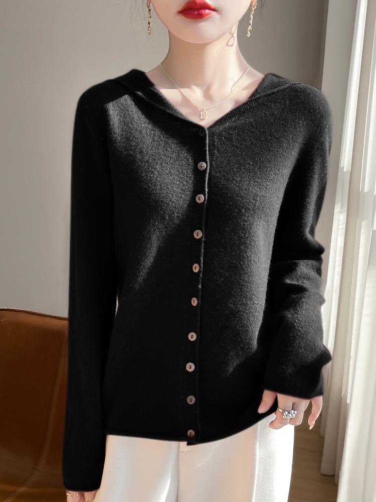 Women's Hooded Cardigan: Autumn/Winter, Knitted, Loose Fit, Versatile, Lazy Style