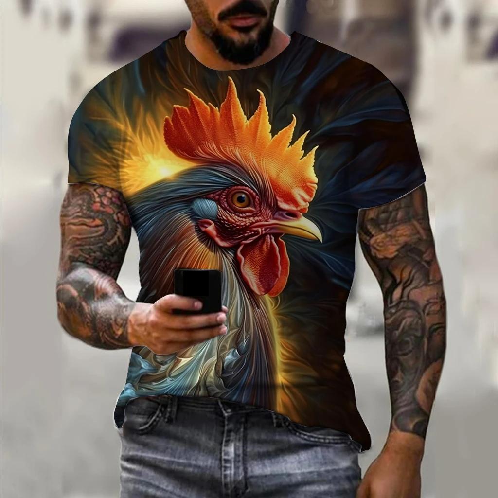 Tricou bărbați pentru bărbați Tricouri grafice cu cocoș cu animale imprimate 3D Topuri supradimensionate Tricouri cu mâneci scurte de stradă Îmbrăcăminte bărbătească de vară