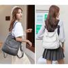 Multifunction White Backpacks Fashion Washed Soft PU Leather Anti-thief Backpack Large Capacity School Bag for Teenager Girls