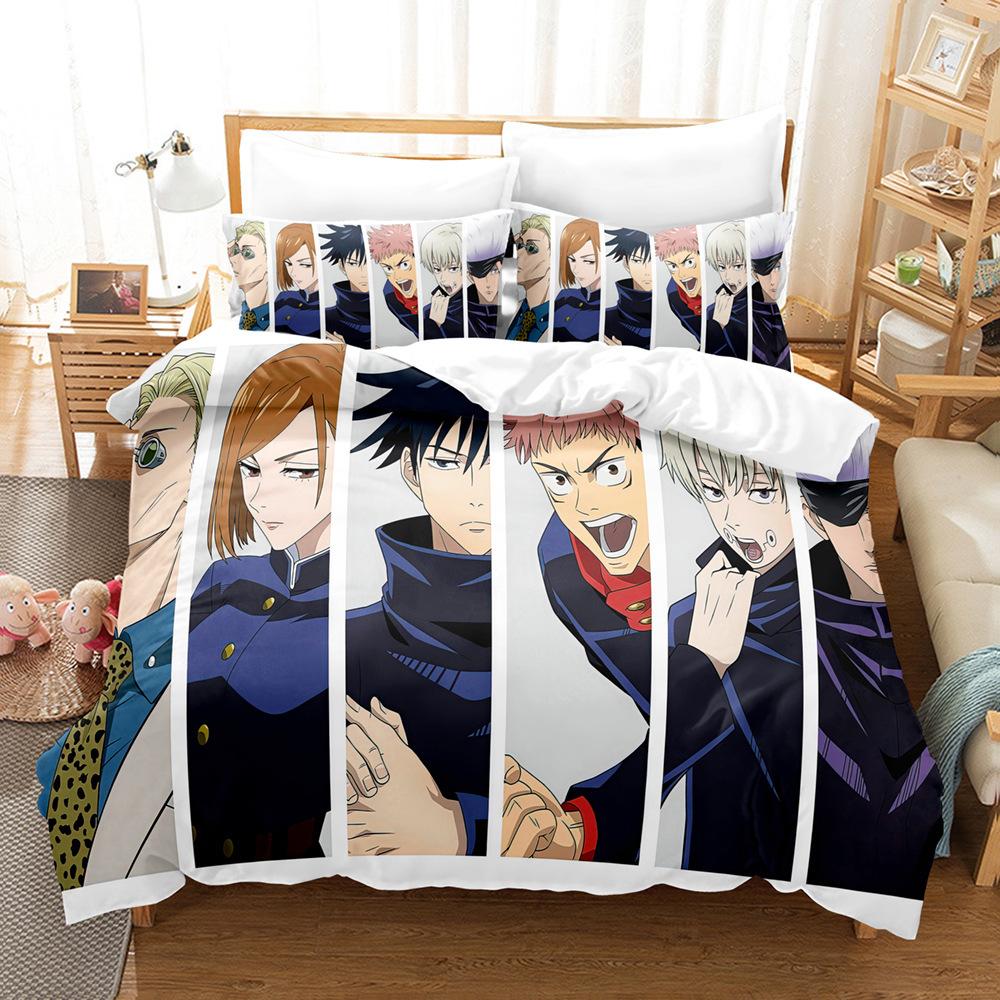 Three-Piece 3D Digital Printing Quilt Cover Pillowcase Bedding