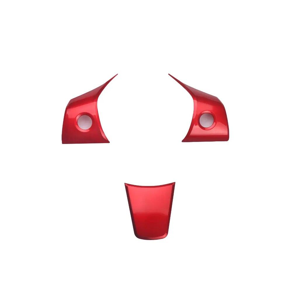 

3Pcs ABS Plastic Steering Wheel Patch Decoration Sticker For Tesla Model 3 2017-2022 Or -2022 Model Y Interior Car Styling красный