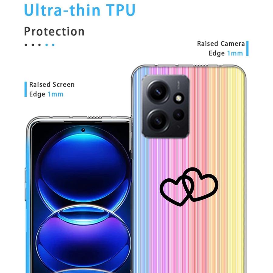 Rainbow Gradient Love Phone Case For Redmi Note 14 15 Pro 5G 13 12 Pro Plus 11 11T 11E 11S 10 Pro 10S 9 9S Cover Cell Clear TPU
