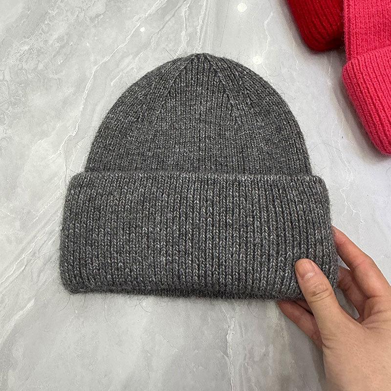 Hat Women's Autumn and Winter Wool Hat Casual Warm Versatile ins Knitted Hat Solid Color Light Board Cold Hat Men's Trend