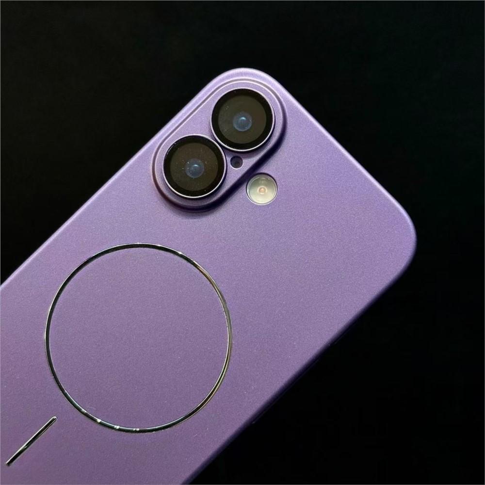 Thin Metallic Paint Magnetic For Magsafe Case For iPhone 16 15 14 13 Pro Max Lens Protection Wireless Charge Shockproof PC Cover