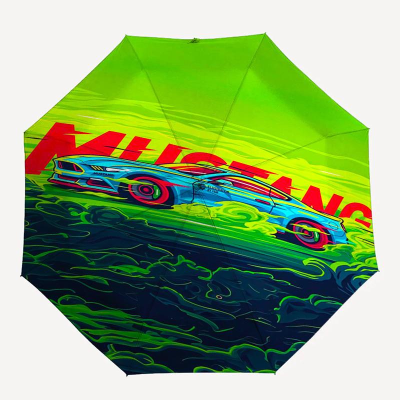 Racing Car Themed Automatic Opening and Closing Umbrella, Compact Travel Umbrella, Lightweight and Portable, Suitable for Beach Commuting Bu