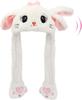 Animal Hat with Ears Moving Jumping Pop Up Beating Hat Plush Holiday Cosplay Dress Up Funny Gift for Kids