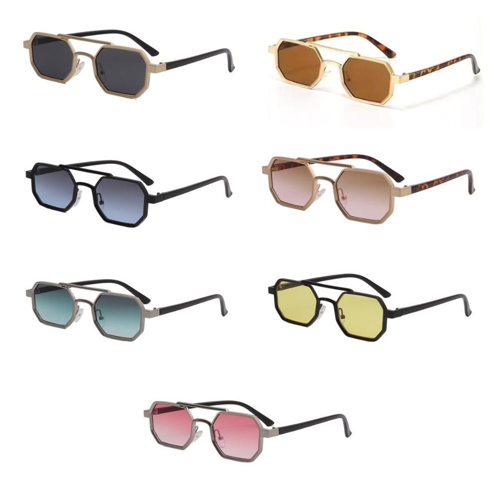 Large Frame Double Beam Sun Glasses UV400 Multicolor Eyewear Polygon Sunglasses  Unisex