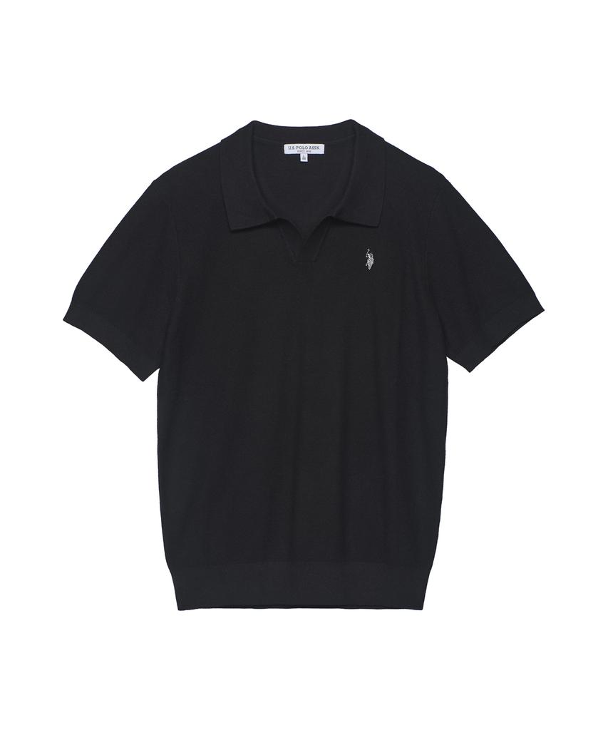 USPOLOASSN Cotton Short Sleeve Collared Knit_Black
