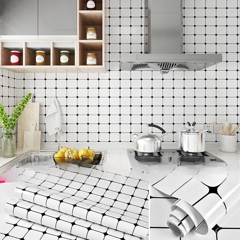 Marble Kitchen Oil-Proof Film Stove Waterproof Moisture-Proof Self-Adhesive Wallpaper Countertop Cabinet Renovation Tile Sticker