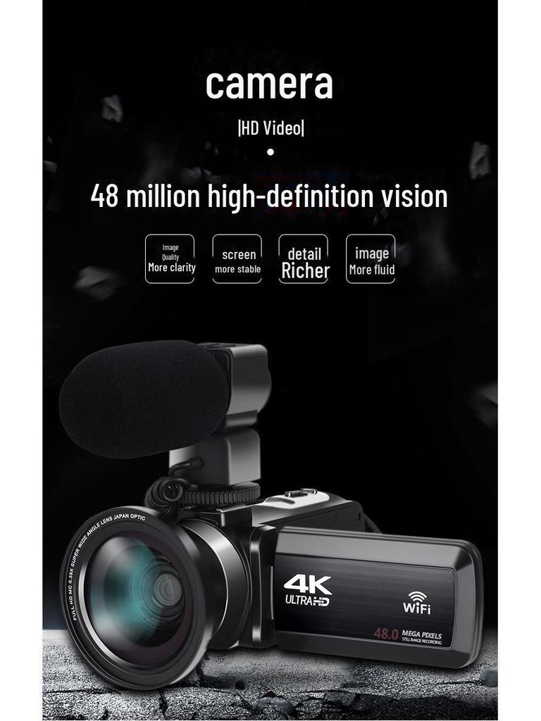 4K WiFi Touch Screen HD Digital Camera, 48MP Video Recorder
