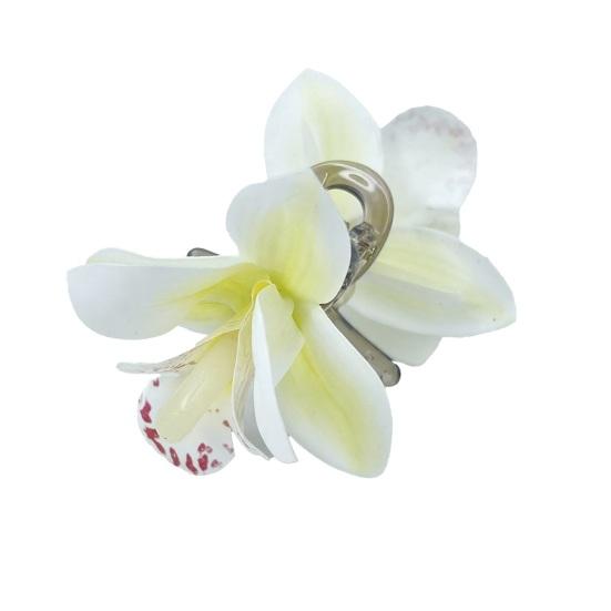 Hairpin Soft Fabric Flower Hairpin Realistic Orchid Design Lightweight Decorative Hair Clip