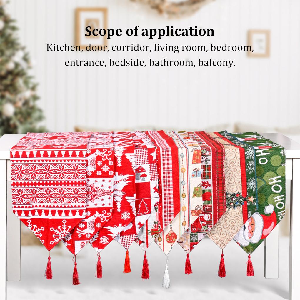 Xmas Tablecloth Festival Rectangular Table Runner Dress Desktop Party Decorations Wedding Party Background New Adornment