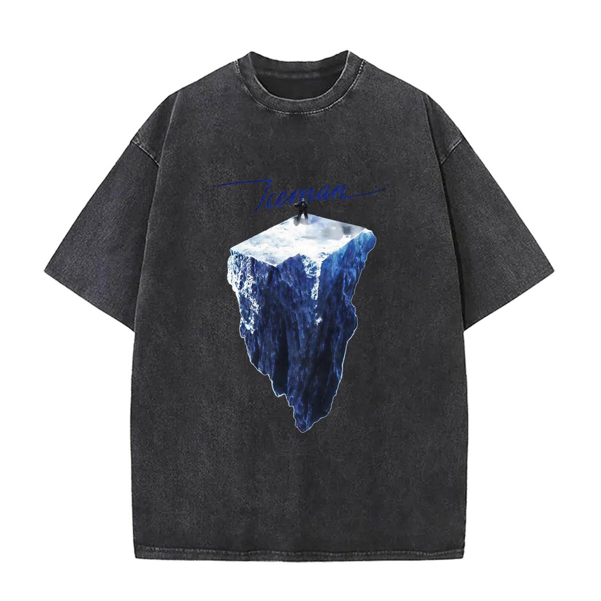 Vintage Washed Drake Iceman Album 2026 Graphic T Shirt Men s O-Neck Oversized Fashion T-shirt Hip Hop Gothic T-shirts Streetwear S разноцветный
