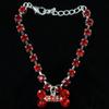 Bone Heart Pendant Rhinestone Necklace Collar for Puppy Pet