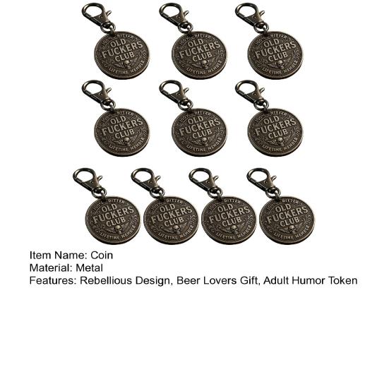 Old F*ckers Club Coin Funny Still Kicking Lifetime Member Coin No Rules No Filters Challenge Coin Adults Collectible Retirement Birthday Gag Gift for