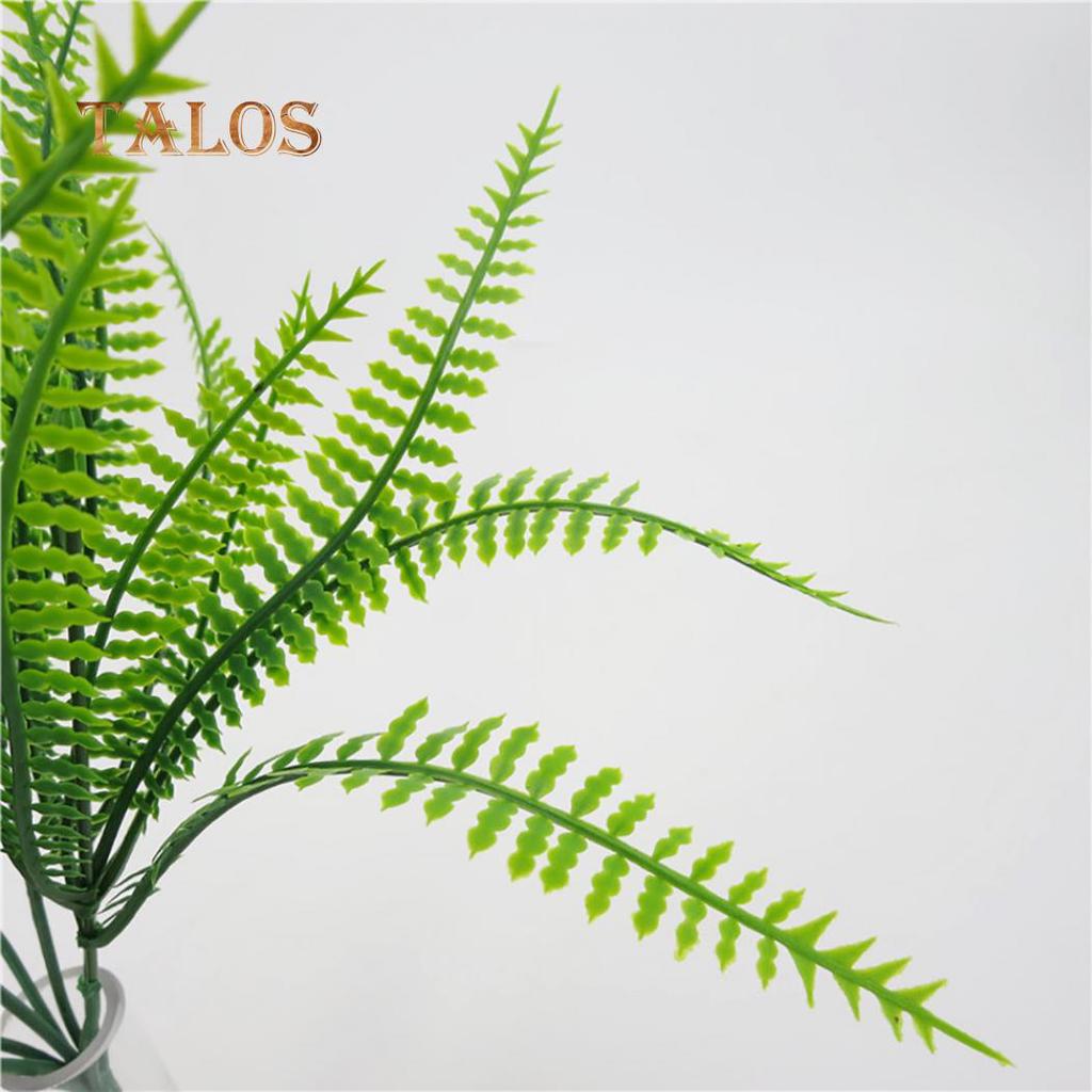 1 Bouquet Artificial Persian Leaf Plastic Green Plant Home Office Shop Decor Homedecor