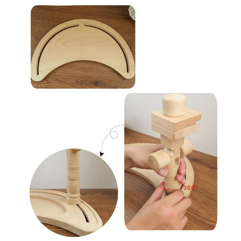 Chinese Style Rotating Wood Cross Stitch Work Table Rack Hands-free Embroidery Stitchwork Swivel Sewing Frame Support