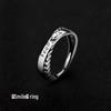 Men's Stackable Vintage Distressed Open Finger Smile Ring Anti-Thai Silver.