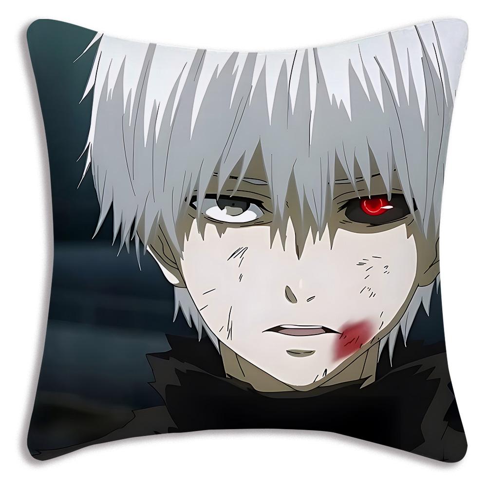Anime For Tokyos Ghouls Pillow Covers Cartoon Sofa Decorative Home Double-sided Printing Short Plush Cute Cushion Cover