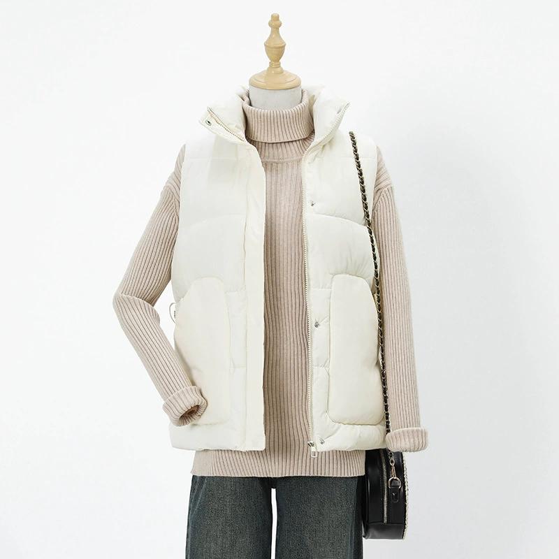 Cotton Waistcoat Women's Autumn and Winter Korean Version of The Stand-up Collar Loose Outer Wear Sleeveless Cotton Waistcoat Cotton Waistcoat