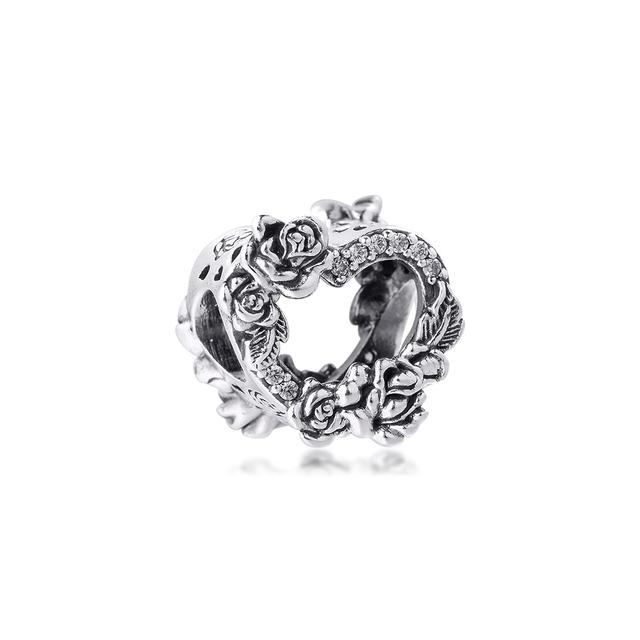 Fits Europe Bracelet Charms 925 Sterling Silver Love Heart Dangle Beads for Women Girls DIY Jewelry Making Gift Kralen