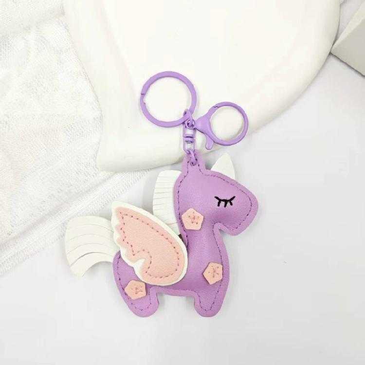 Stylish Flying Horse Motif Keychain Crafted Of Quality PU Leather Multi Functional Accessory For Men Women Gift