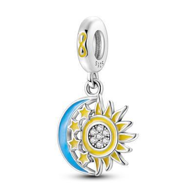 Charms Copper Mysterious Sun Moon Star River Pendants Fit Charms Plata Original Bracelet Beads Women Jewellery Making