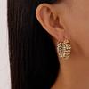 European-American Rhinestone Geometric U-Shaped Ear Cuff: Retro High-End Fashion Earrings for Women